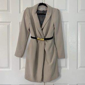 H&M Taupe Jacket with Gold and Black Belt sz 2